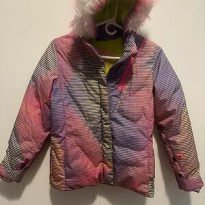 Spyder Pink and Yellow Striped Jacket